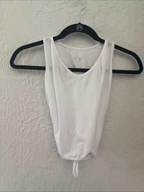 White 5 dancewear tank, Youth large.